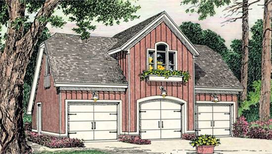 image of garage house plan 3640