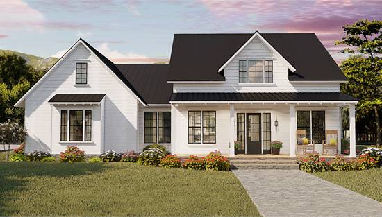 House Plan 7263 Magnolia, 1 2 Story House Plans