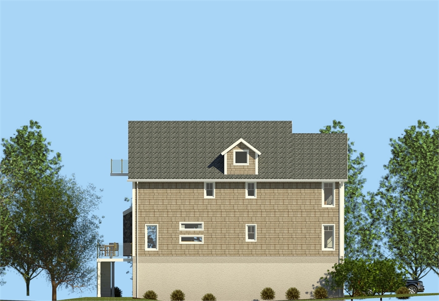 Contemporary beach home, 3-story narrow lot house plan