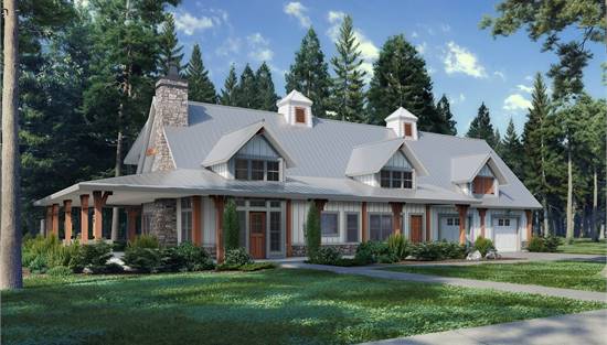 Beautiful Farmhouse with Gabled Dormers & Wraparound Porch