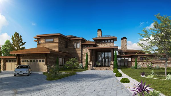 contemporary two story luxury  house  plan 