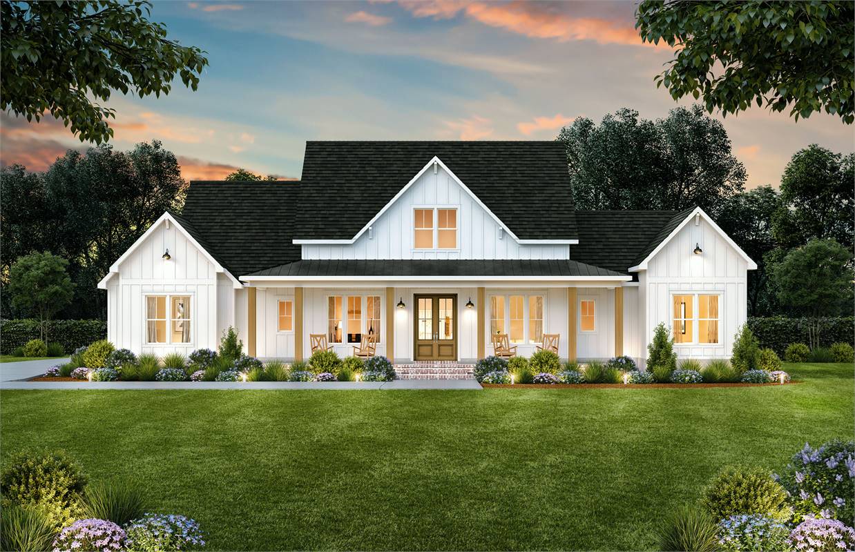 Charming Country Farmhouse Style House Plan 1064 The Black Creek 3 1064