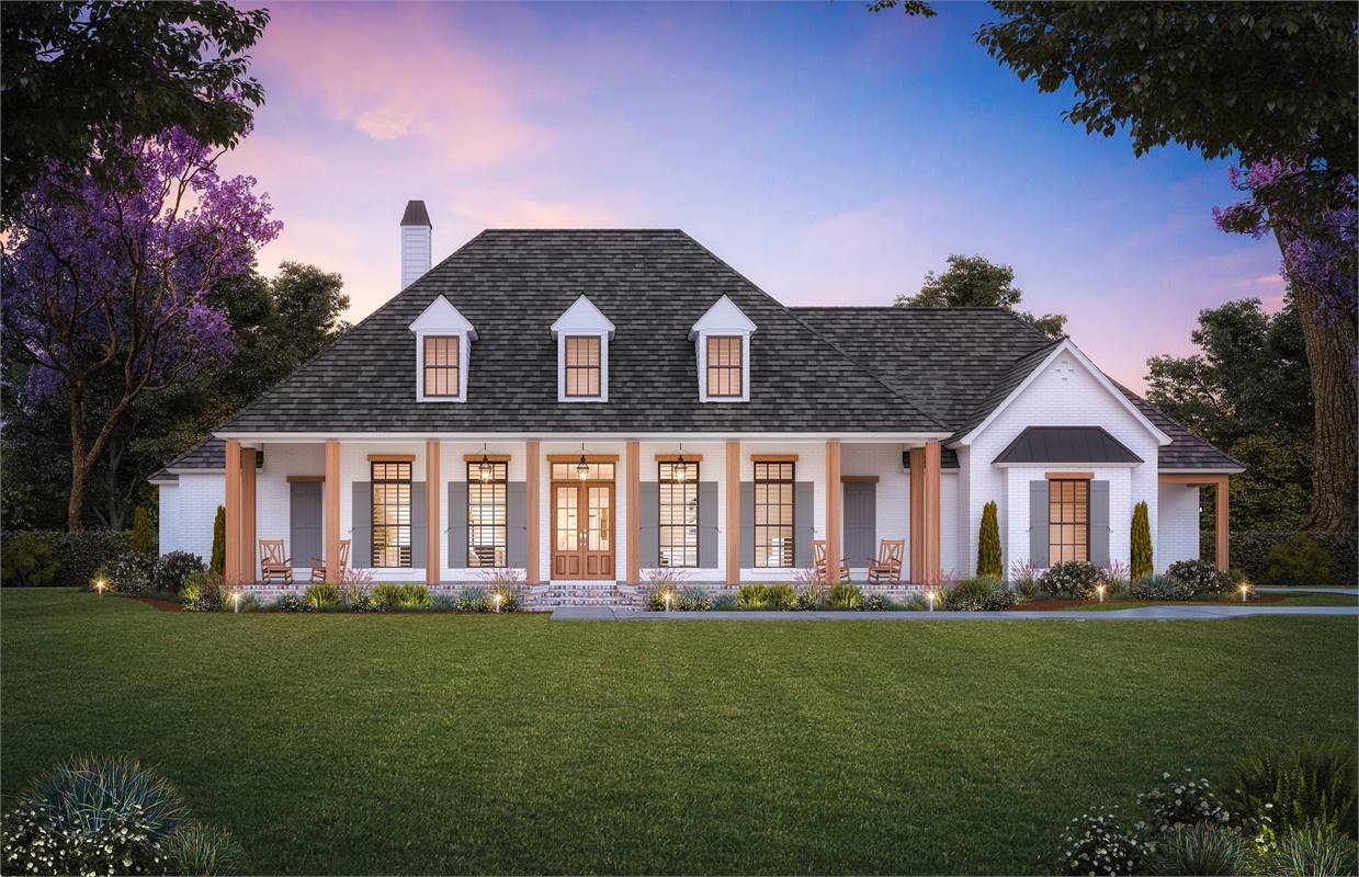 Open Living French Country Style House Plan 1262 Point Coupee 1262