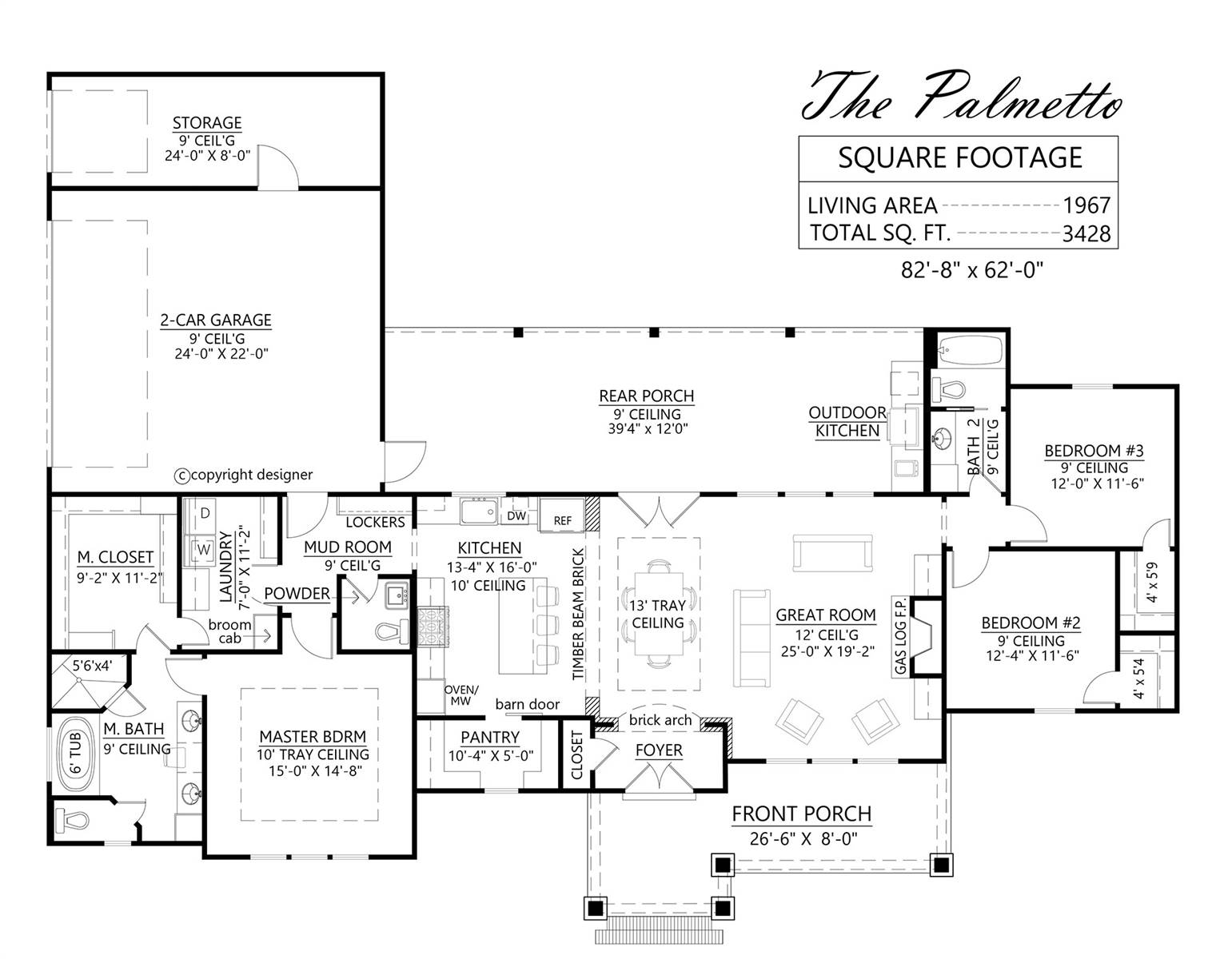 Open Modern Farmhouse Style House Plan 1548: Palmetto