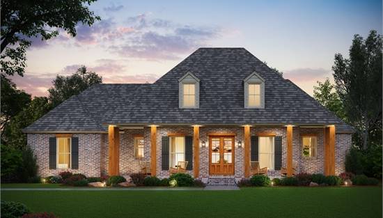 Acadian 4 Bedroom Southern Style House, Acadian House Plans