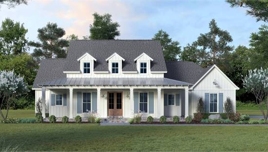 Modern Farmhouse with Sprawling Covered Porch