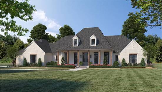 Gorgeous Front View with High Roof Pitch and Twin Dormers