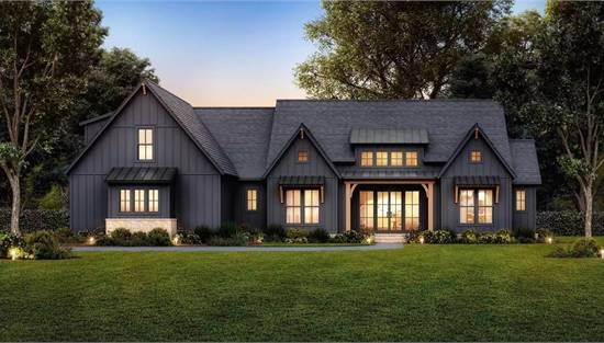 Chic Farmhouse Facade with Bright Windows