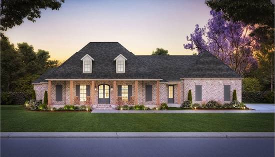 Beautiful Acadian Exterior with Twin Dormers