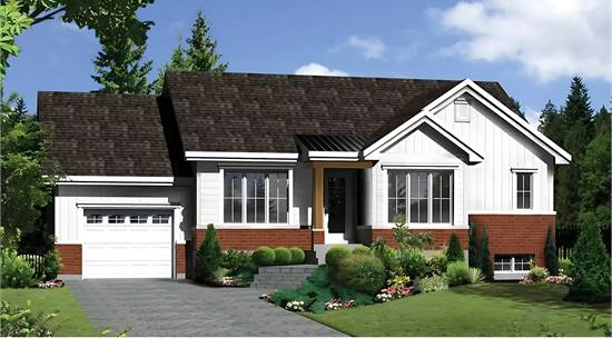 Modern Farmhouse with Brick and Board and Batten Exteriorr