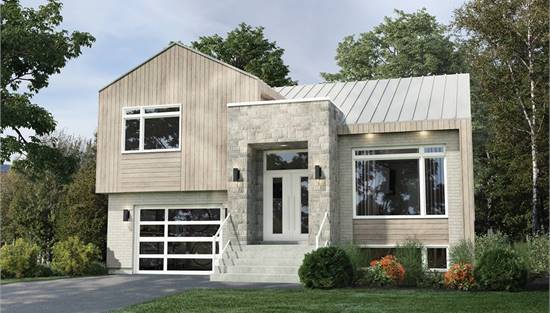 Bright Front View Featuring Large Windows and Stone Accents