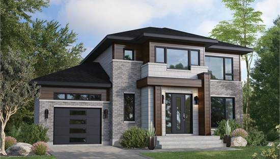 Contemporary Front View with Impressive Front Entry