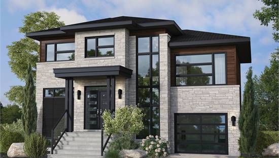 Gorgeous Front View Featuring Clean Lines and Large Windows