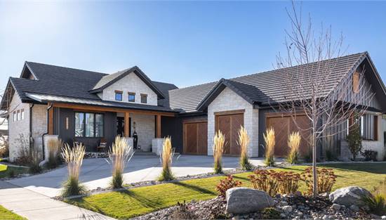 Stunning Modern Ranch with Sleek Stone Details