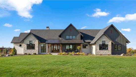 Beautiful Modern Ranch with Stone and Wood Facade