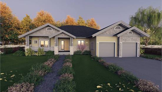 Ranch Farmhouse with Covered Front Porch