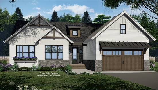 One-Story Modern Farmhouse with 2-Car Garage