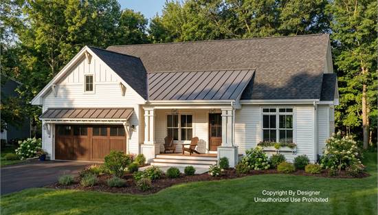 One Story Ranch with Covered Front Porch