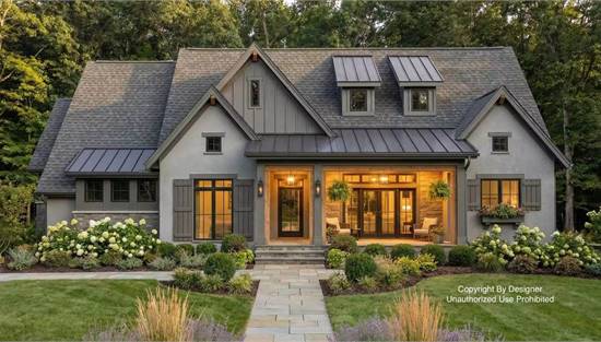 Astonishing Transitional with Front Porch