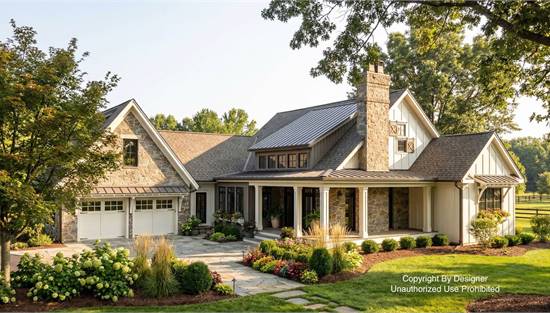 Rustic Mountain Design with Vaulted Great Room