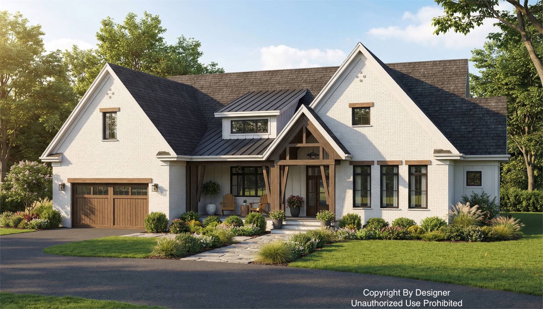 Stunning One Story Farmhouse with Timber Accents