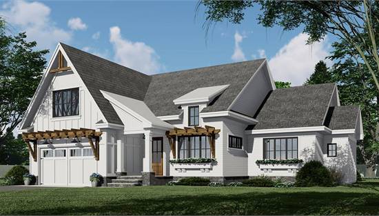 Charming Farmhouse with Wood Accents and 2-Car Garage