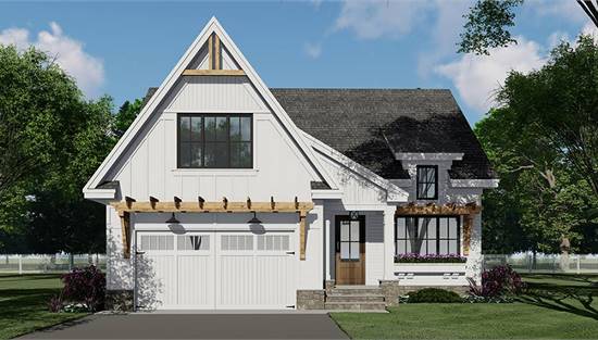 Two Story Farmhouse with Covered Front Porch & 2-Car Garage