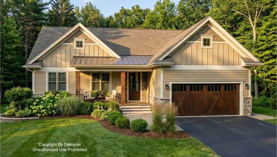 Craftsman Ranch with Covered Front Porch