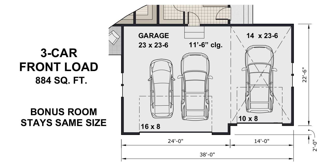 3-car front entry