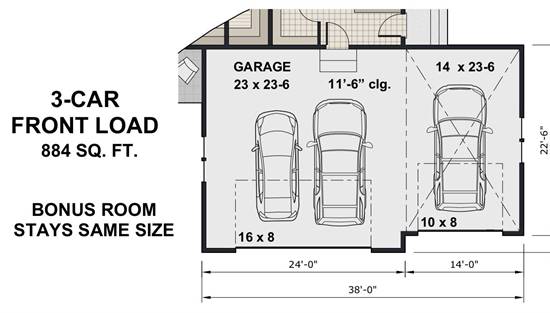 3-car front entry