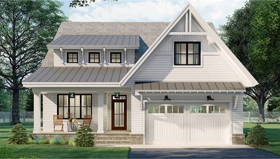 Charming Cottage Farmhouse Style House, Small 2 Story House Plans With Garage