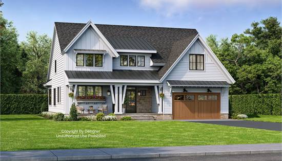 Traditional Farmhouse with Covered Front Porch