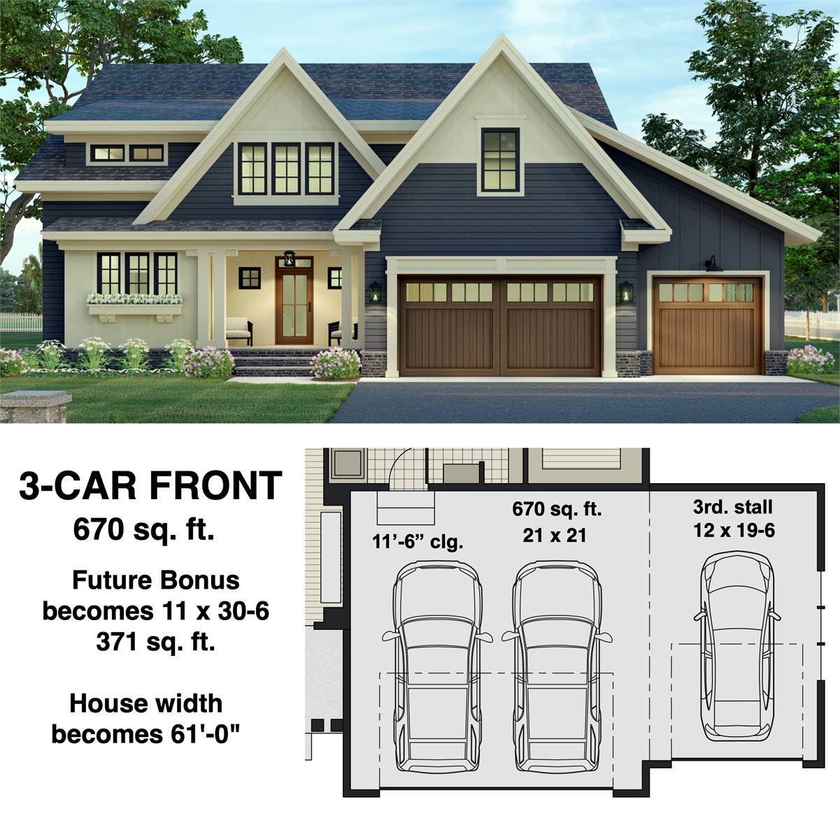 3-Car Front Entry