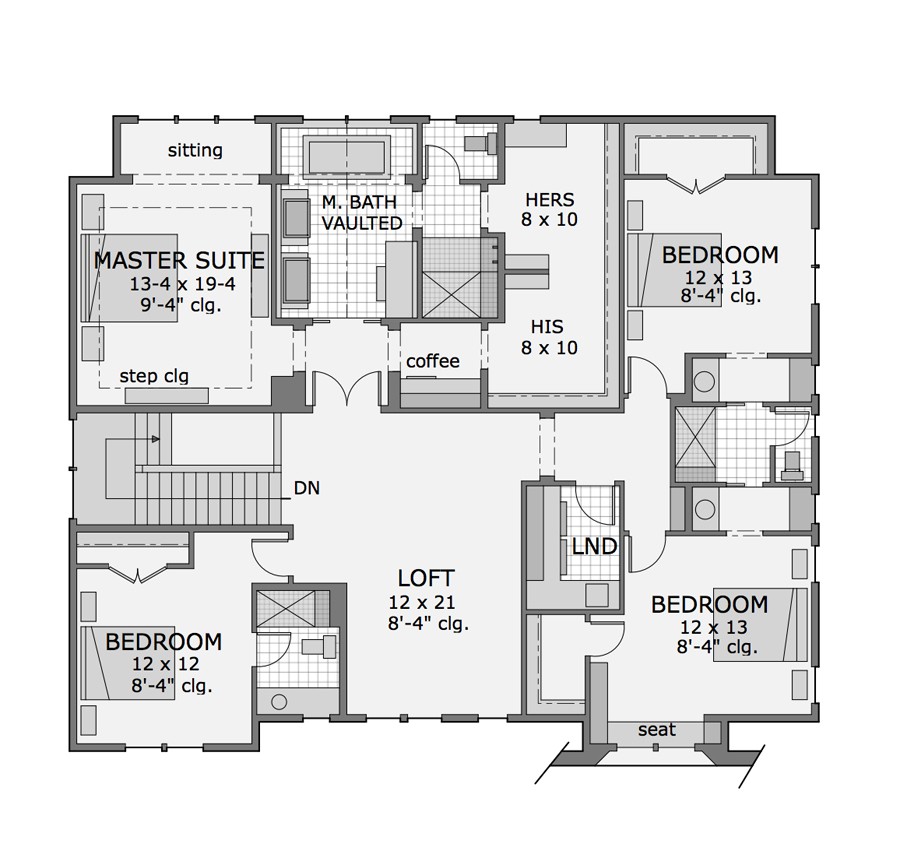  4  Bedrooms  Traditional Cottage  House  Plan  with 3 Car Garage