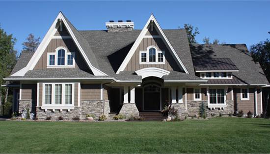Bold Traditional Home with High-Peaked Gables