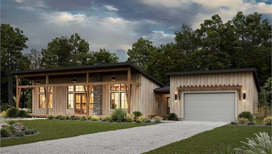 Rustic Home with Covered Porch and 2 Car Garage
