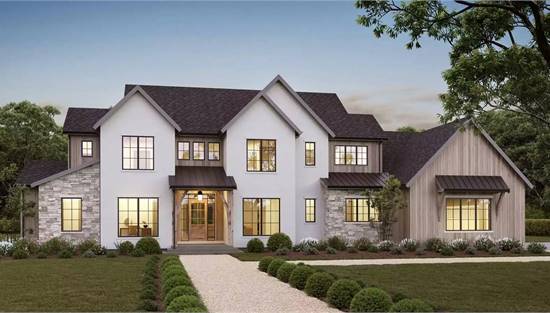 Two Story Country Home with Large Window