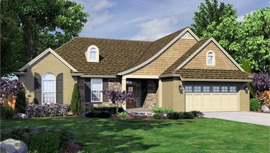 Lovely Front Rendering Featuring High Roof Peak