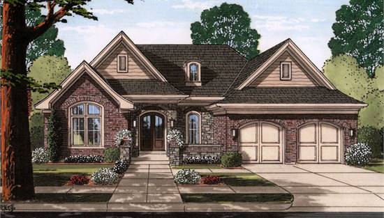 Beautiful Front Rendering Featuring Double Garage