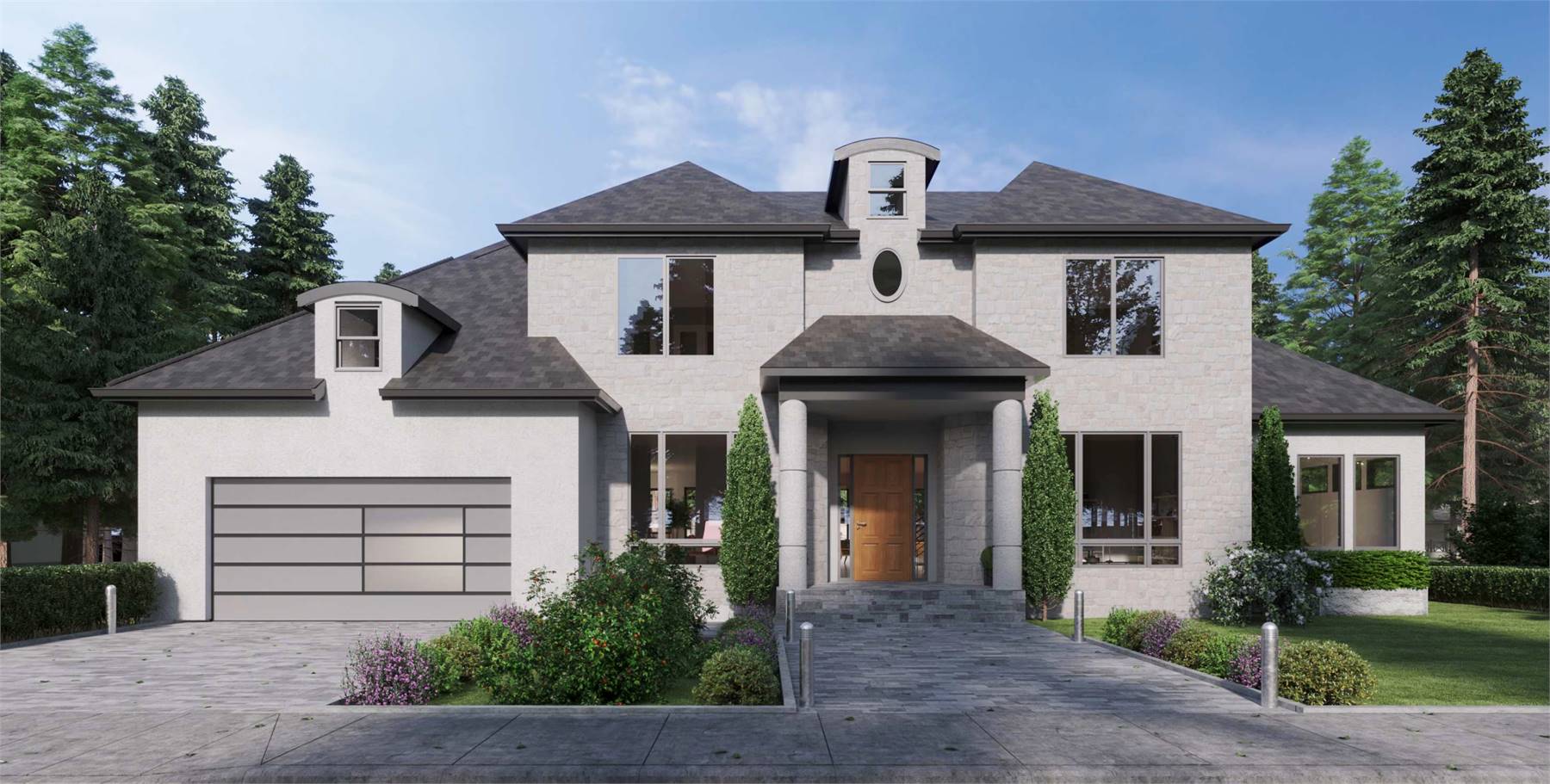 Striking Transitional with Large Windows
