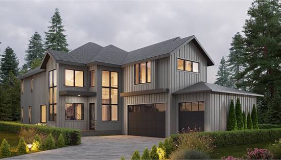 Contemporary Home with Stunning Front Entry Windows