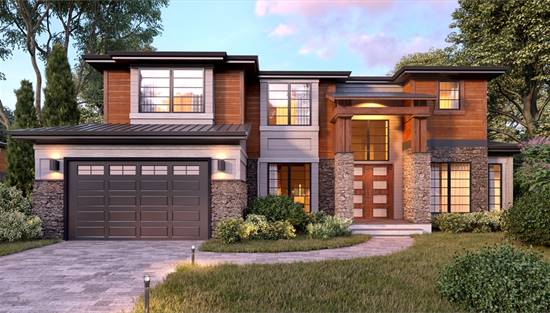 image of contemporary house plan 7886