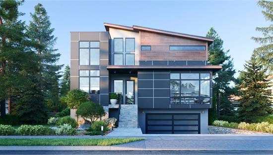 Modern House Plan with Lower Level Apartment