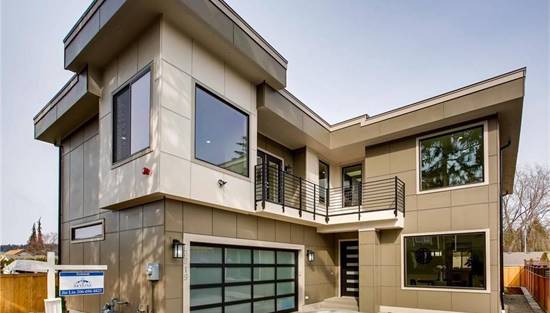 Modern Front Exterior View with Huge Windows and Clean Lines