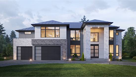 Modern Mix of Stone & Panels with Stunning Windows