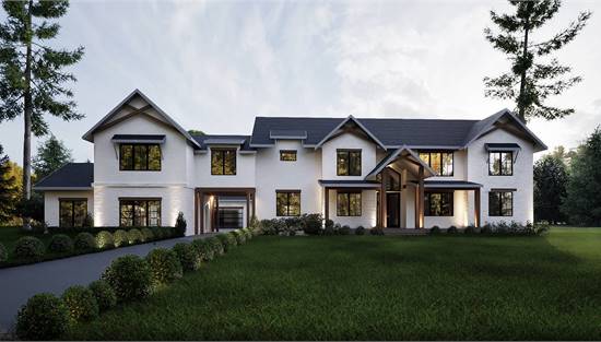 Luxury Transitional Home with Side Entry Courtyard Garage