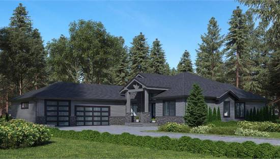 Mountain Ranch Plan w/3-Car Garage
