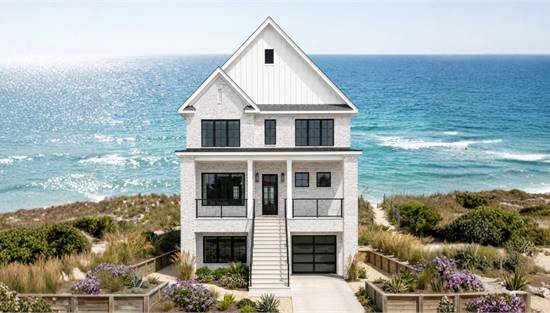 Stylish Beach Style with Driveunder Garage