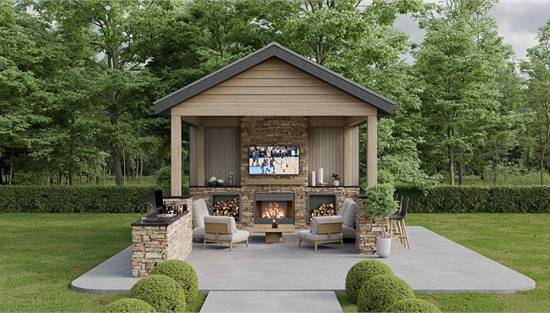 Stunning Farmhouse Pavillion with Fireplace