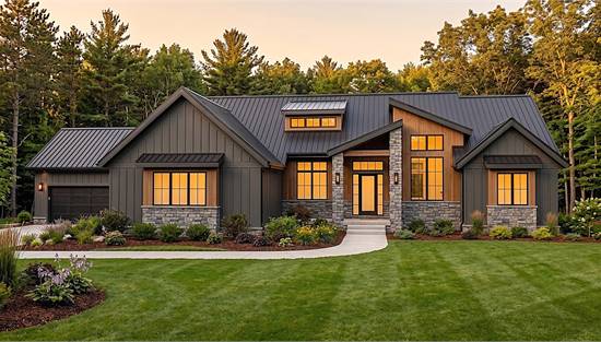 Stylish Transitional with Attached Garage